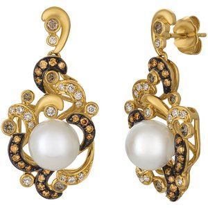 Le Vian Chocolatier Earrings featuring Vanilla Pearls Chocolate Diamonds